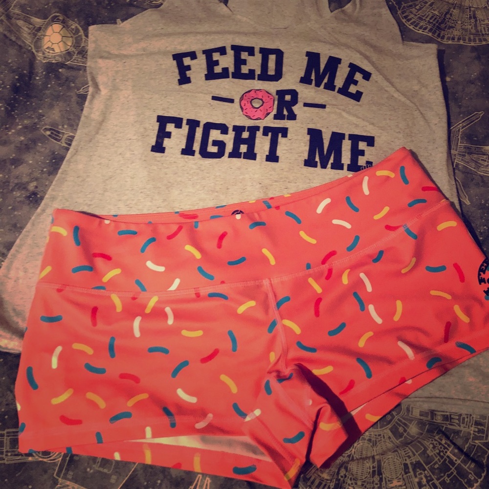 Feed Me Fight Me Donut Sprinkle Shorts and tank